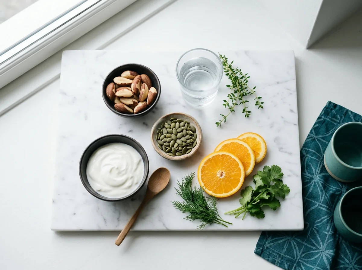Naturliga ingredienser: brazilnötter, pumpafrön, apelsin med vitamin C